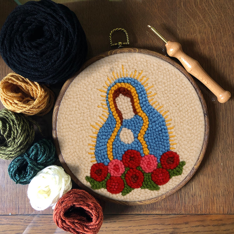  Our Lady Of Altagracia Punch Needle Kit - Handmade Stitch Art | Nice Wall Hanging Creation - image 9