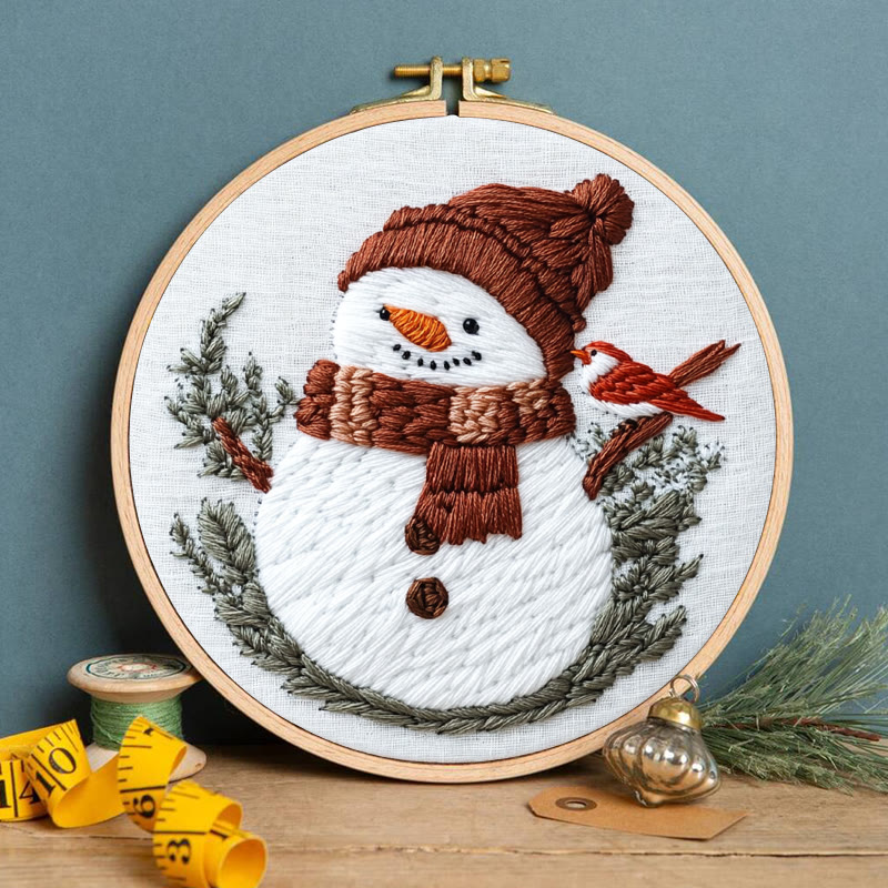Rubbyoo Embroidery Kit- Snowman With Bird - image 2