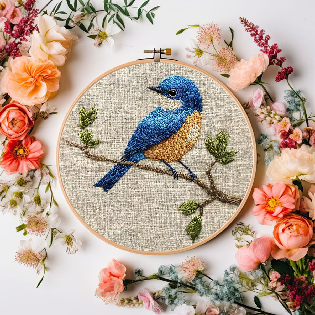 Rubbyoo Embroidery Kit - Blue Bird | Modern Decorative Craft | Personalized Gift For Her - image 7