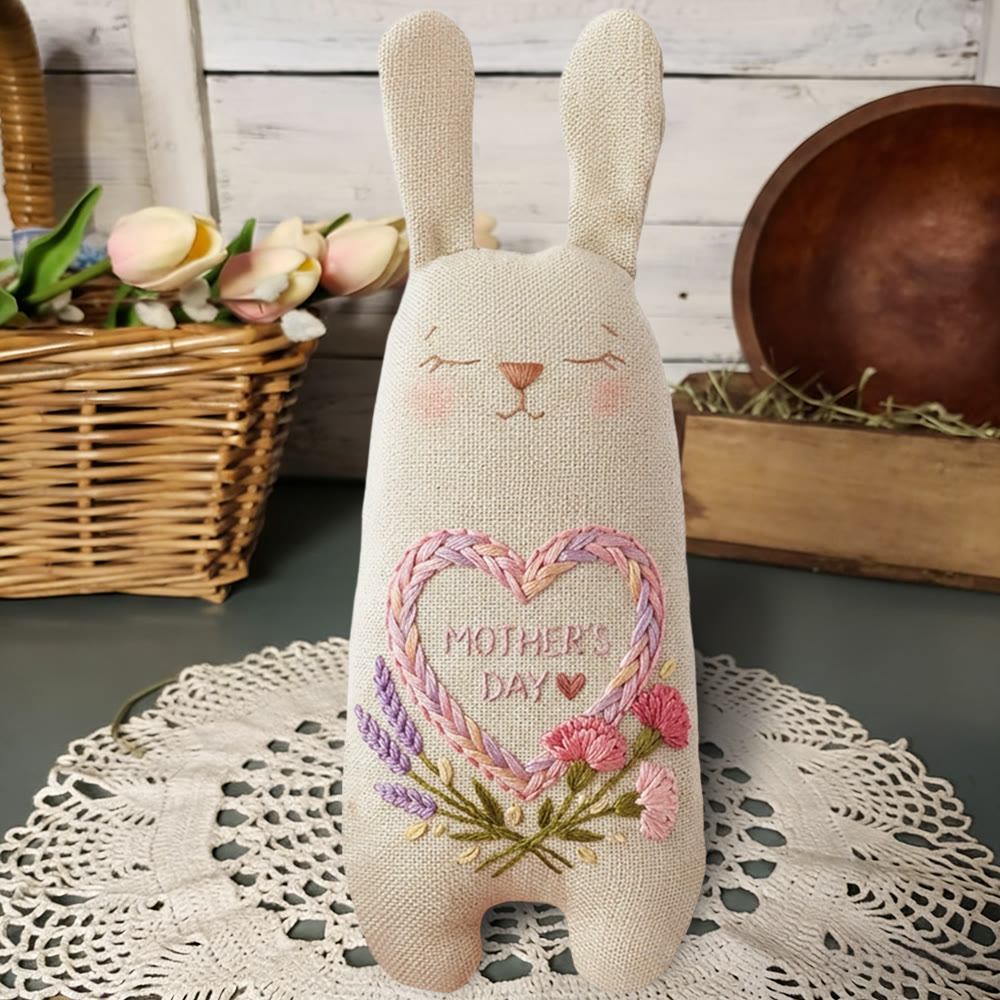 Rubbyoo Bunny Toy Embroidery Kit - Mother's Day Heart And Carnation | Relaxing Craft | Top Gifting Choice For Mom - image 5