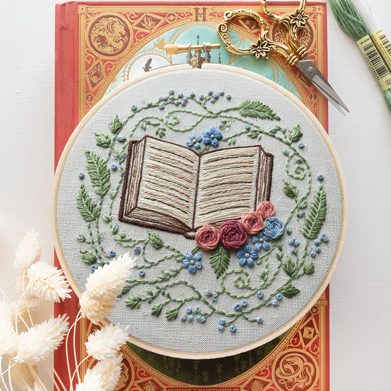 Rubbyoo Embroidery Kit - Blooming Book | Diy Hoop Art | Creative Home Ornament - image 4