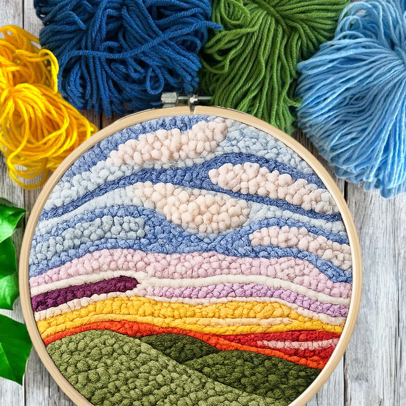 Sunset Mountain Landscape Punch Needle Kit - Relaxing Craft Project | Cozy Home Touch - image 7