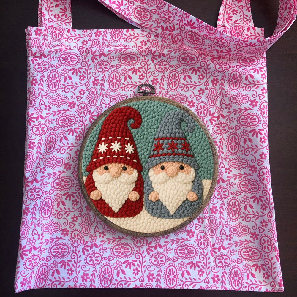 Dual Snowflake-embellished Gnome Punch Needle Kit – Go-to Gifting Selection | Delicate Wall Hanging Ornament - image 13