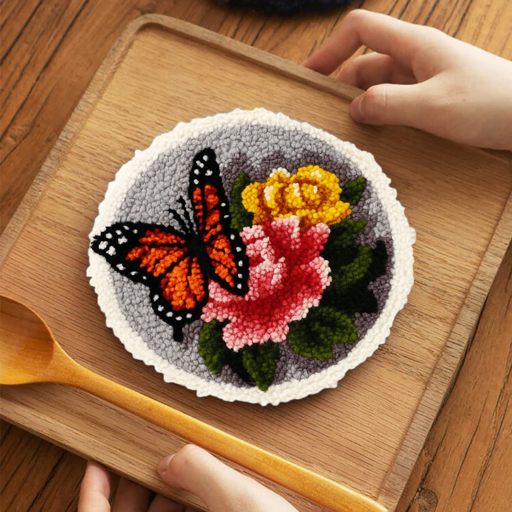 Fascinating Butterfly Punch Needle Kit - Charming Floral Craft | Perfect Handmade Gift For Her - image 12