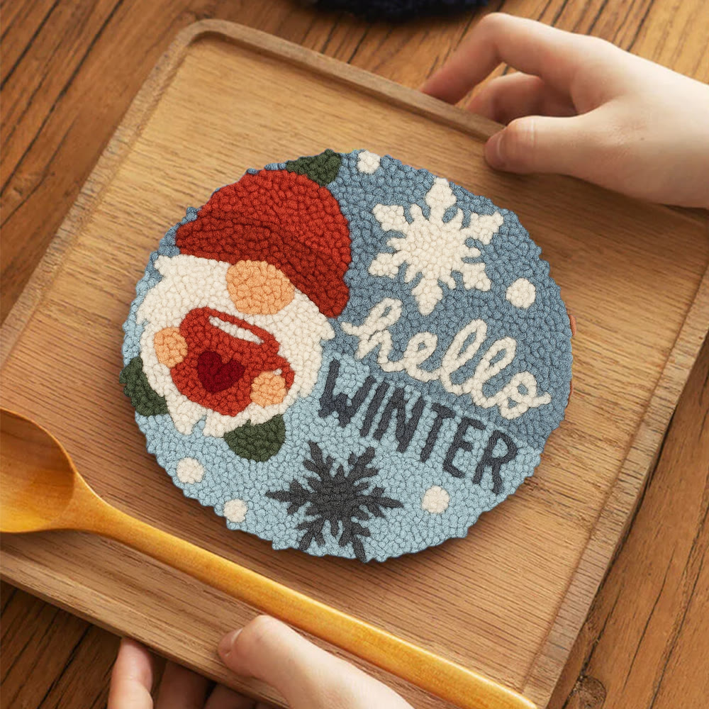 Winter Gnome Punch Needle Kit - Diy Christmas Handicraft | Unique Winter Decoration  - image 11