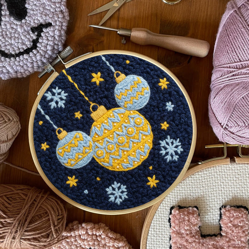 Festive Christmas Bauble Snowflake Punch Needle Kit – Handmade Decor Pendant | Go-To Gifting Choice - image 7