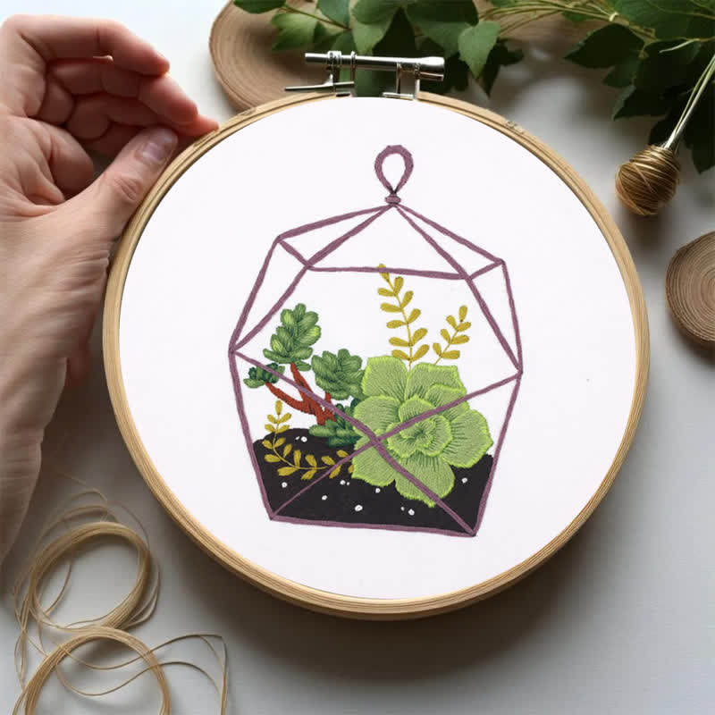 Rubbyoo Embroidery Kit - Florarium Plants - image 7