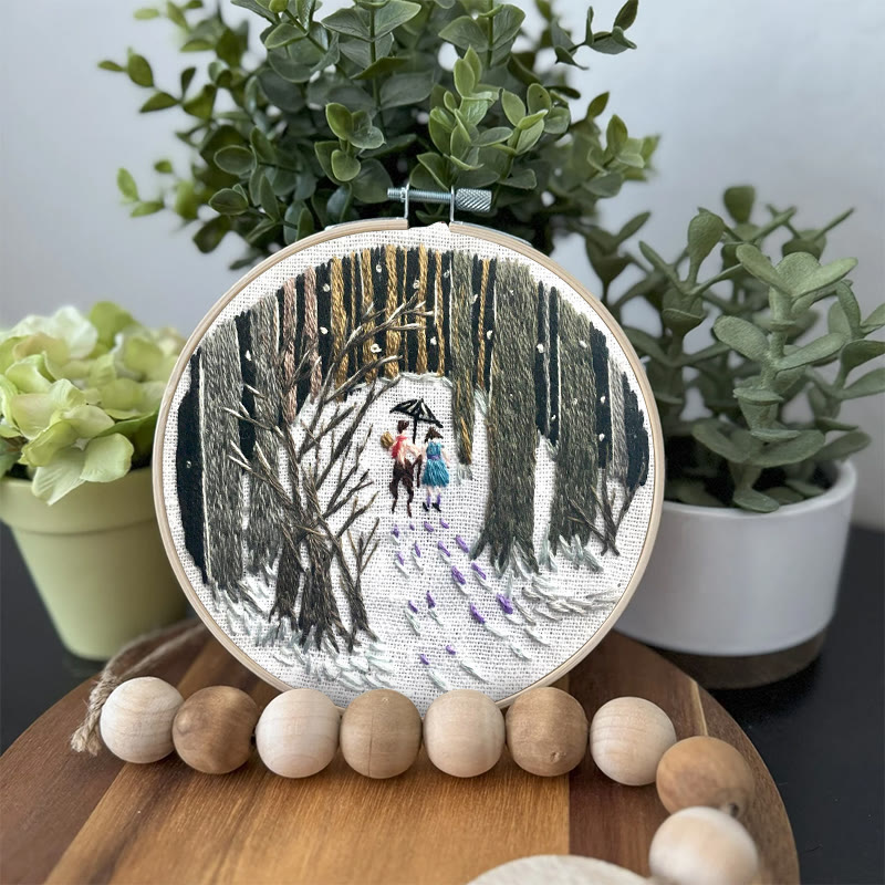 Rubbyoo Embroidery Kit - Snowy Path | Winter Landscape Craft | Perfect As Hanging Ornament  - image 7