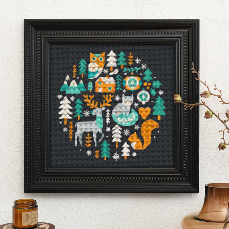  Cross Stitch Kit - Christmas Forest | Unique Holiday Ornament | Easy Handmade Needlecraft - image 10