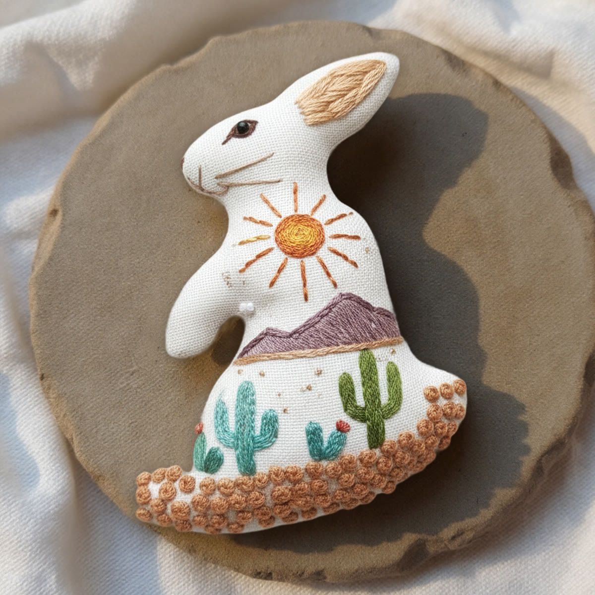 Rubbyoo Rabbit Embroidery Kit - Sun In Desert | Easy Handmade Stitch | Unique Handmade Pendants - image 10