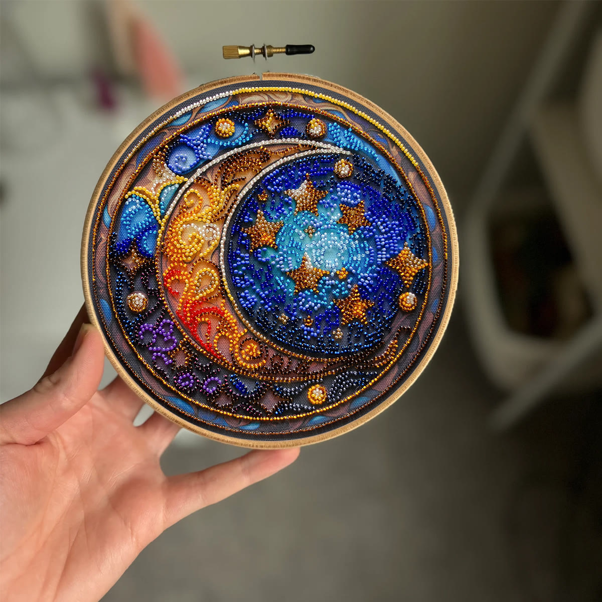 Rubbyoo Bead Embroidery Kit - Moom And Star | Diy Celestial Craft | Unique Celestial Art - image 5