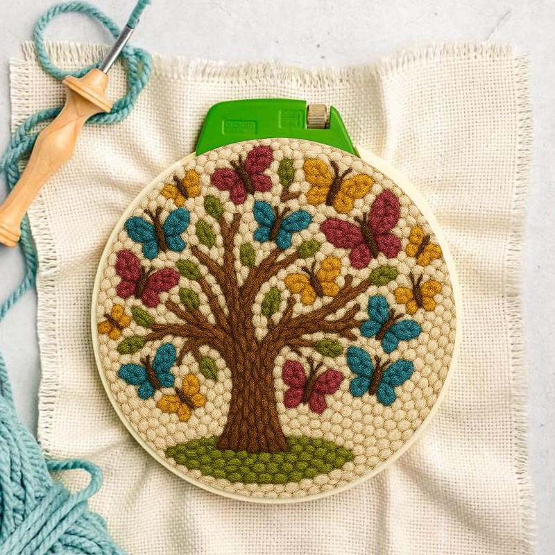Butterfly Tree Punch Needle Kit - Creative Coaster Craft | Perfect For Desk Decor - image 5
