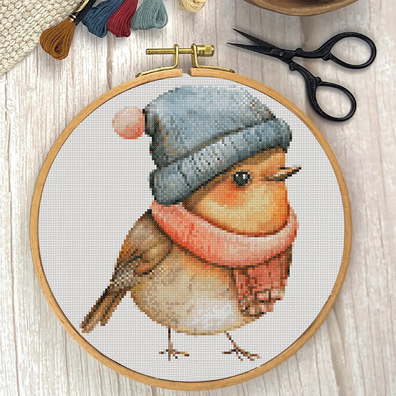  Cross Stitch Kit - Lovely Chick | Winter Room Ornament  | Handmade Animal Craft  - image 5