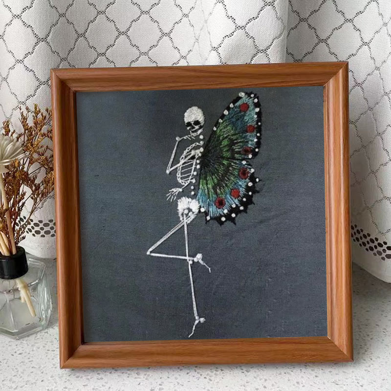 Rubbyoo Embroidery Kit - Skeleton Butterfly | Delicate Needle Artwork | Nice For Beginner - Embroidery Kit Plus An Extra Frame - image 10