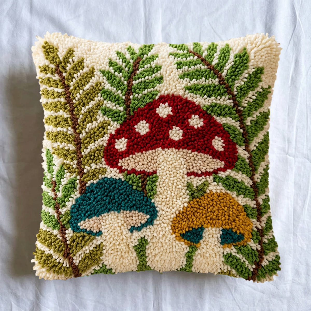 Rubbyoo Latch Hook Pillow Kit - Toadstool Fern | Living Room Decor | Easy Handmade Craft  - image 4