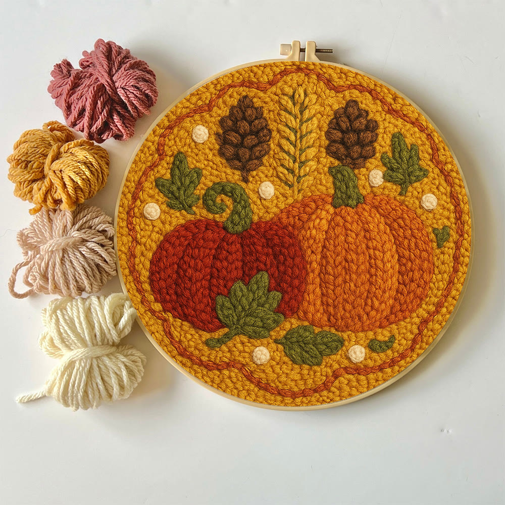  Autumn Pumpkin Punch Needle Kit - Halloween Vibes Handicraft | Unique Thanksgiving Gifts | Diy Home Decor   - image 6