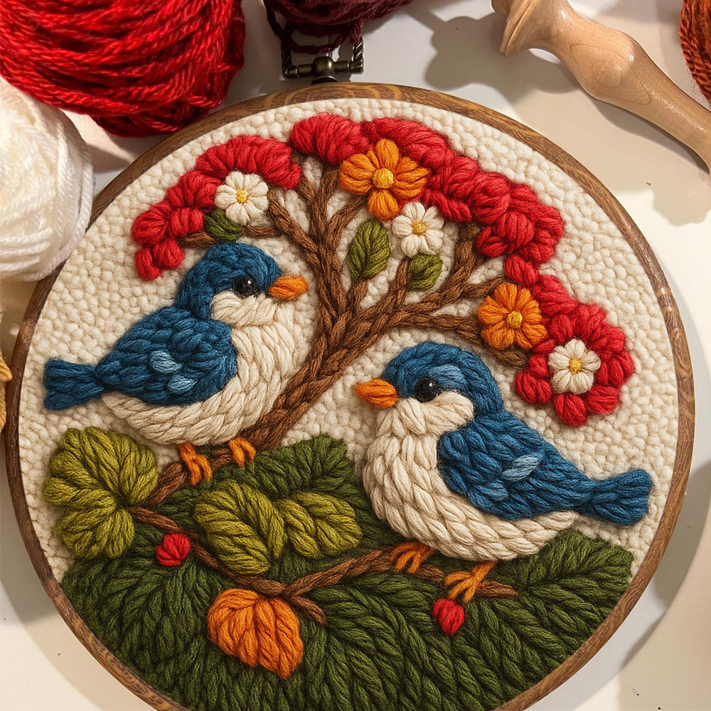  Stunning Birds Punch Needle Kit - Diy Punch Needle Coaster | Bird Needle Artwork | Beginner Handmade Craft - image 4