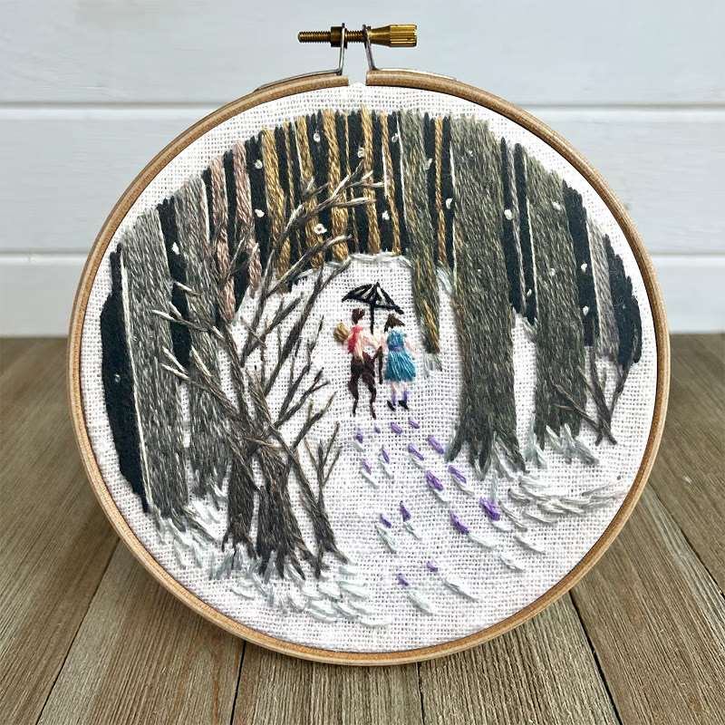 Rubbyoo Embroidery Kit - Snowy Path | Winter Landscape Craft | Perfect As Hanging Ornament  - image 4