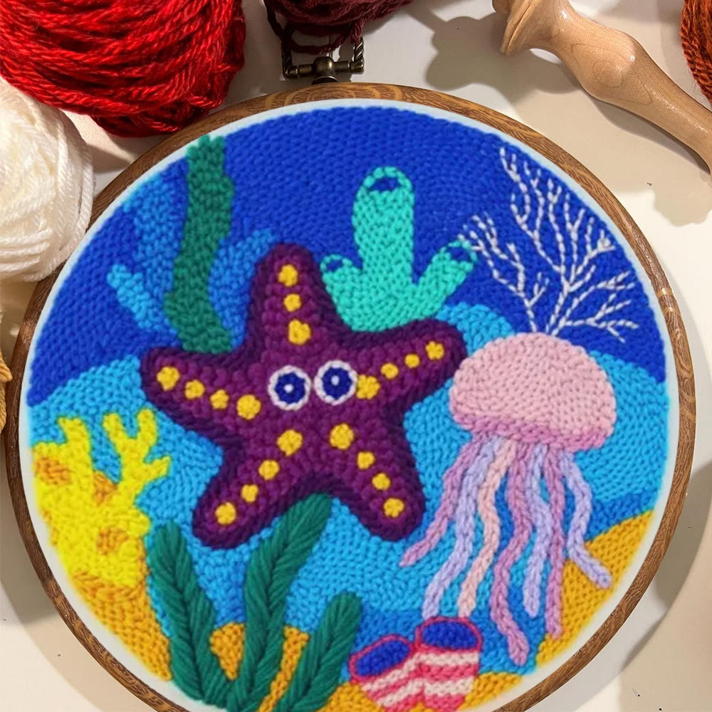 Cheerful Seabed Creatures Punch Needle Kit – Playful Underwater Vibe Handcraft | Lively Space Accent Ornament - image 8