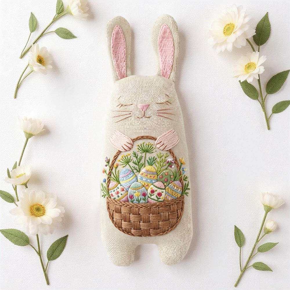 Rubbyoo Bunny Toy Embroidery Kit - Easter Eggs | Creative Stuffed Toy| Animal Sewing Kit  - image 3