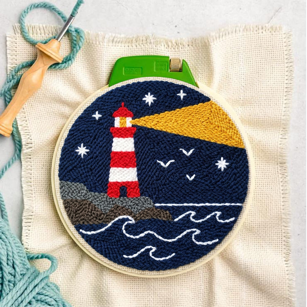 Sea & Lighthouse Punch Needle Kit - America 250 Pattern | 4th of July Gift  Good Idea - image 7