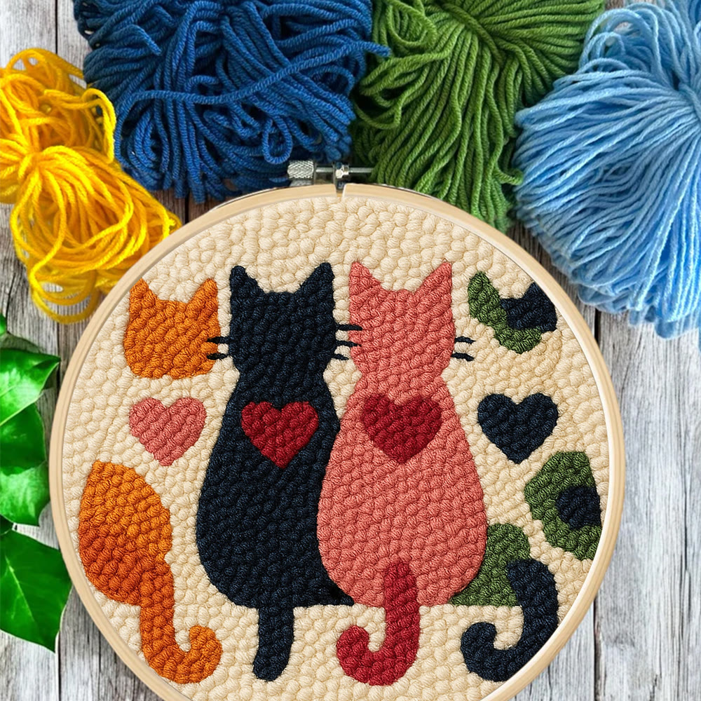 Charming Heart Cat Silhouette Punch Needle Kit – Valentine's Day Gifting Option | Thoughtful Handmade Craft - image 9