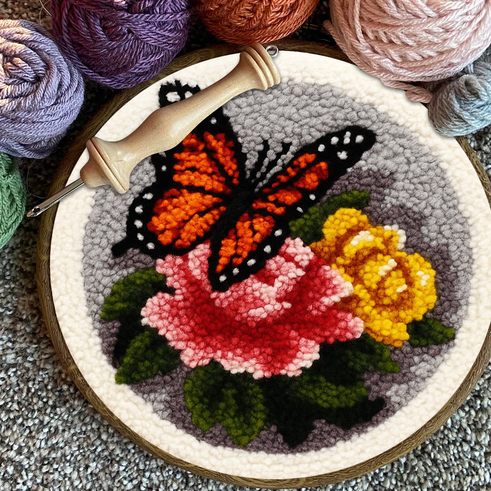 Fascinating Butterfly Punch Needle Kit - Charming Floral Craft | Perfect Handmade Gift For Her - image 7