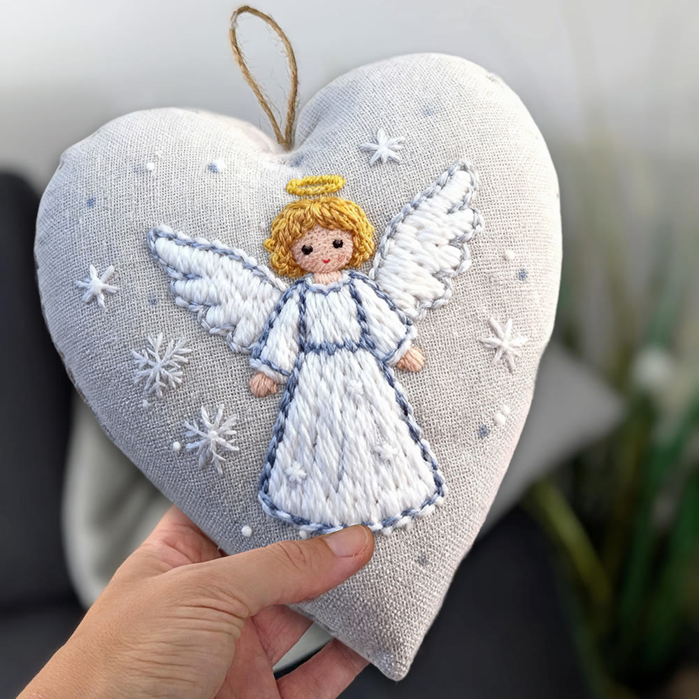 Rubbyoo Heart Embroidery Kit - Adorable Angel | Diy Needle Artwork | Perfect Hanging Decor  - image 9