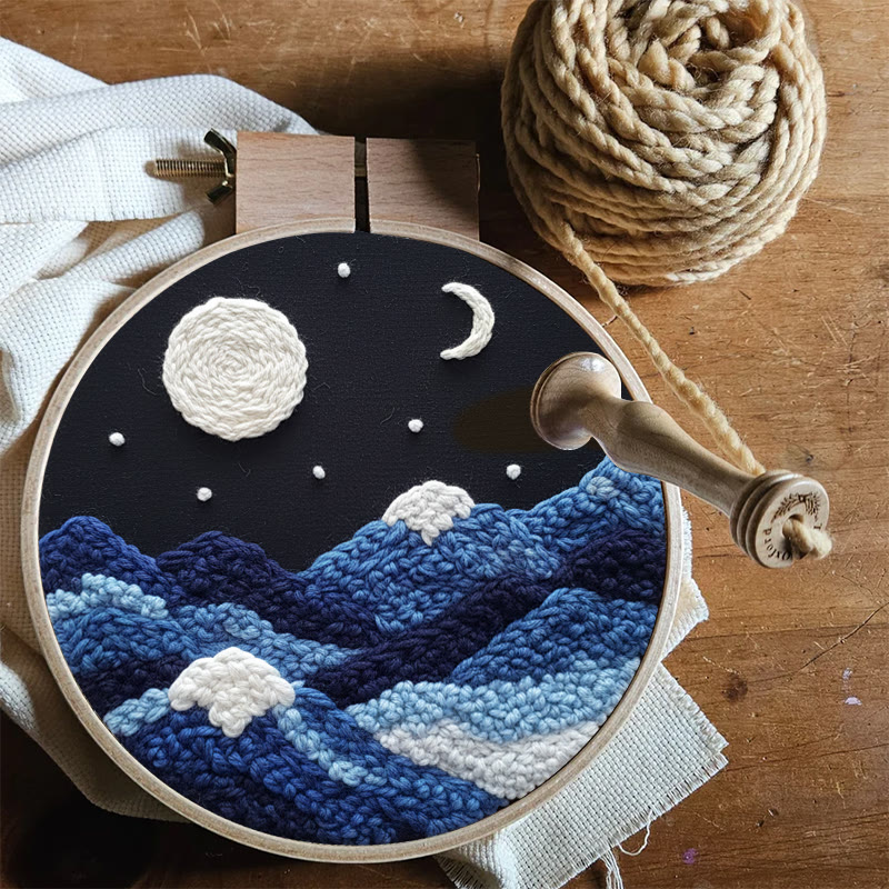 Lunar Wave Mountain Range Punch Needle Kit - Peaceful Handcraft Choice | Bedroom Vibe Enhancer - image 8