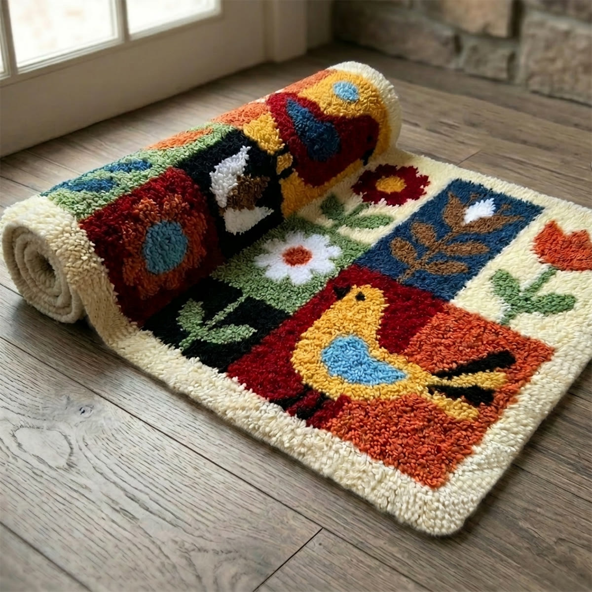 Rubbyoo Latch Hook Rug Kit - Lively Bird | Diy Living Carpet | Perfect Gift For Bird Lovers  - image 6