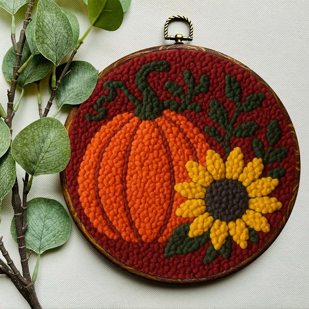 Harvest Pumpkin Punch Needle Kit – Easy Diy Project | Vibrant Fall Handmade Decoration - image 8