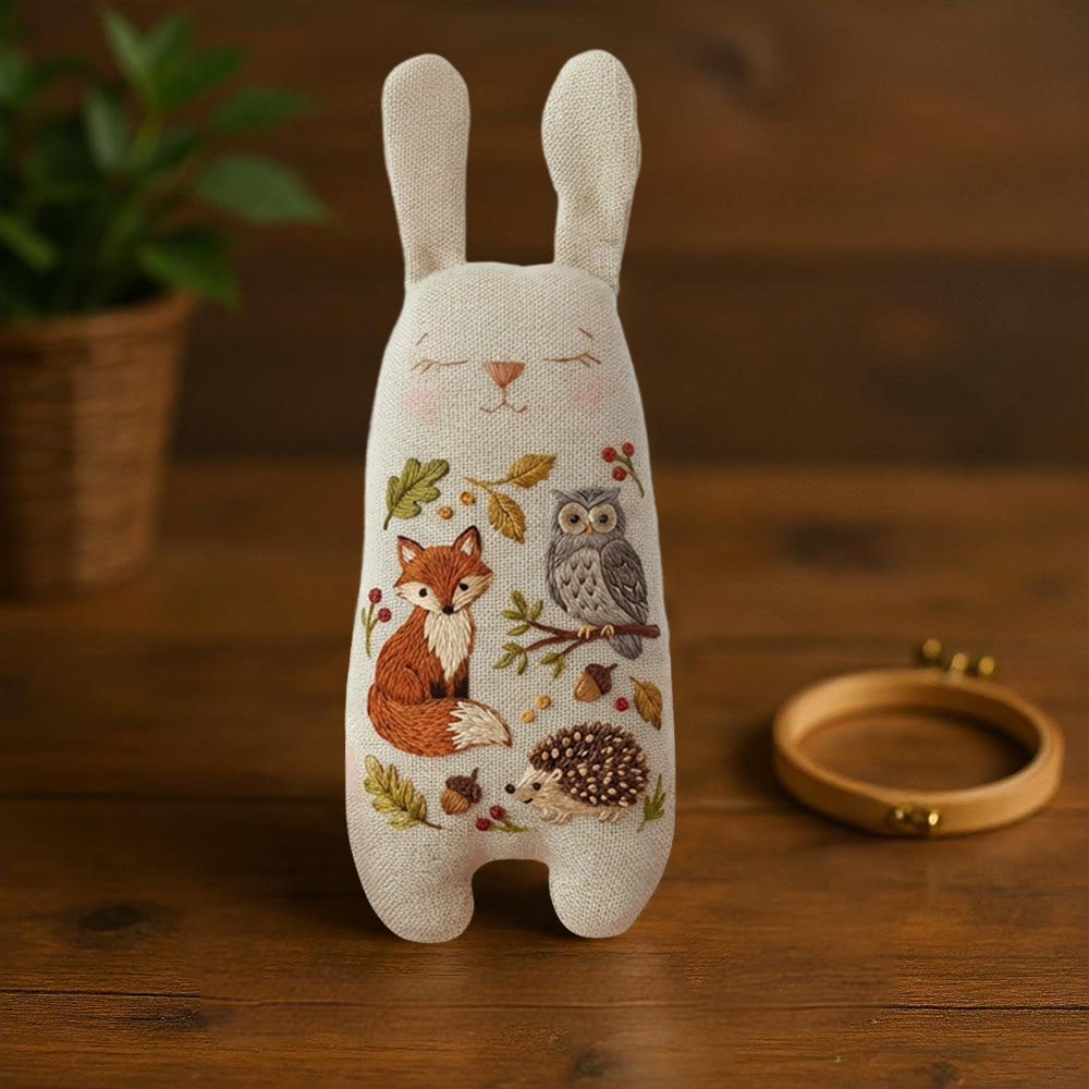 Rubbyoo Bunny Toy Embroidery Kit - Fox And Owl | Stuffed Bunny Toy  | Sewing Kit For Beginner - image 7