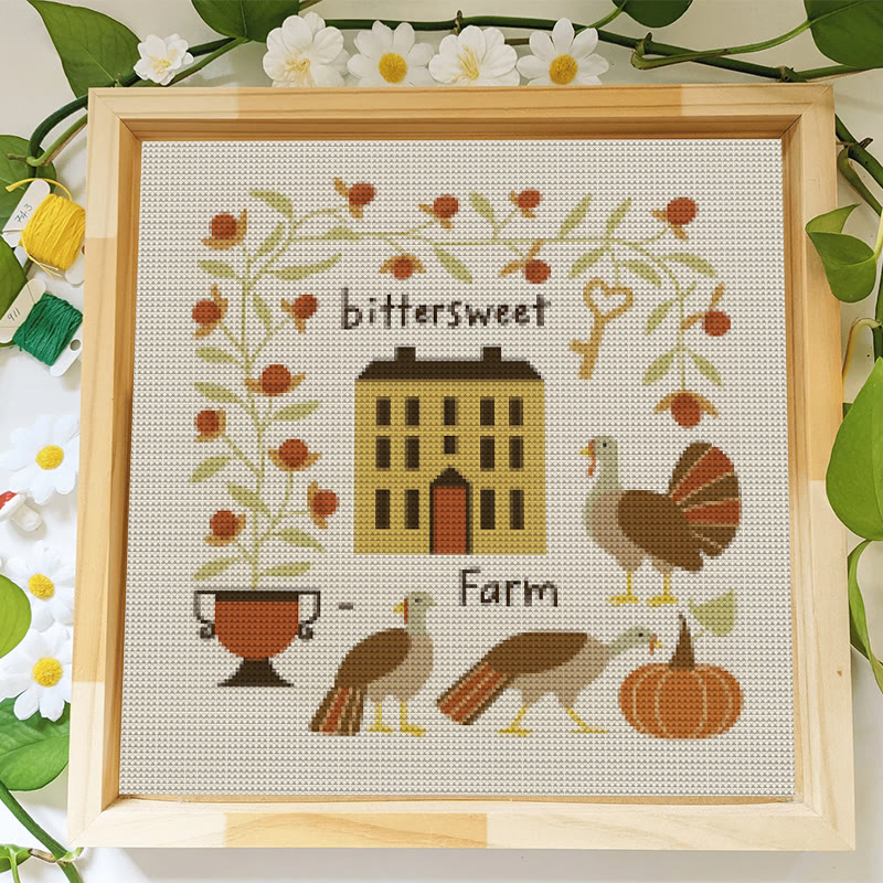 Cross Stitch Kit - Bittersweet Farm | Fall Home Ornament | Halloween Pumpkin Craft  - image 8