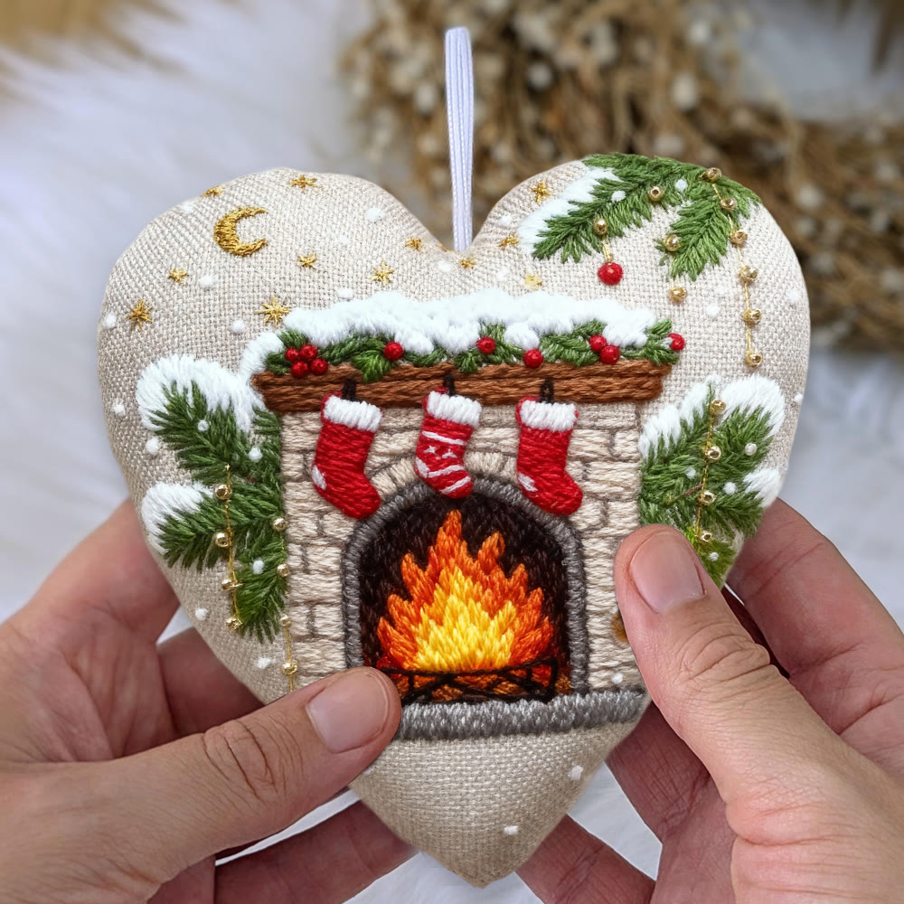 Rubbyoo Heart Embroidery Kit - Christmas Mantelpiece | Diy Christmas Tree Decor | Personalized Handmade Art - image 3