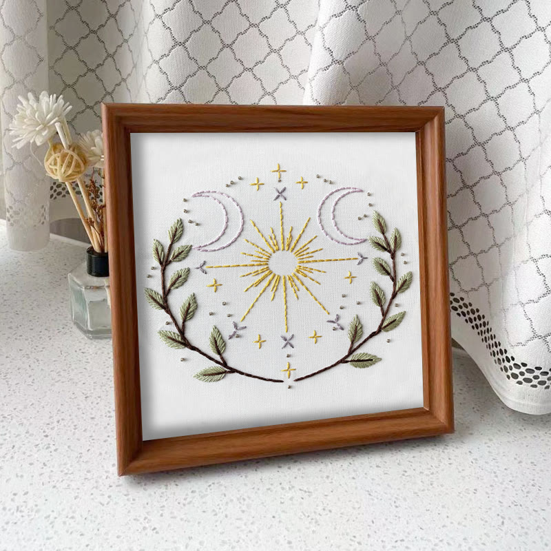Rubbyoo Embroidery Kit - Cosmic Plants | Unique Desk Decor | Aesthetic Handmade Artwork - Embroidery Kit Plus An Extra Frame - image 10