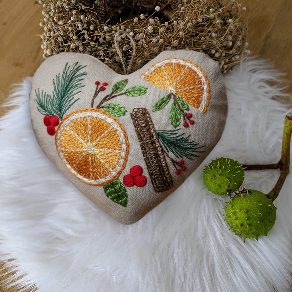 Rubbyoo Heart Embroidery Kit - Orange And Spices | Christmas Tree Ornament | Nice Gift For Friend  - image 9