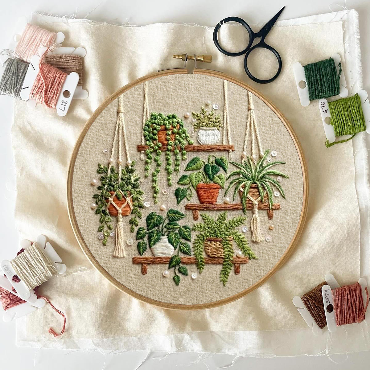 Rubbyoo Embroidery Kit - Potted Plant | Intricate Textured Botanical Collection  | Special Garden Theme Gift For Plant Lovers - image 5