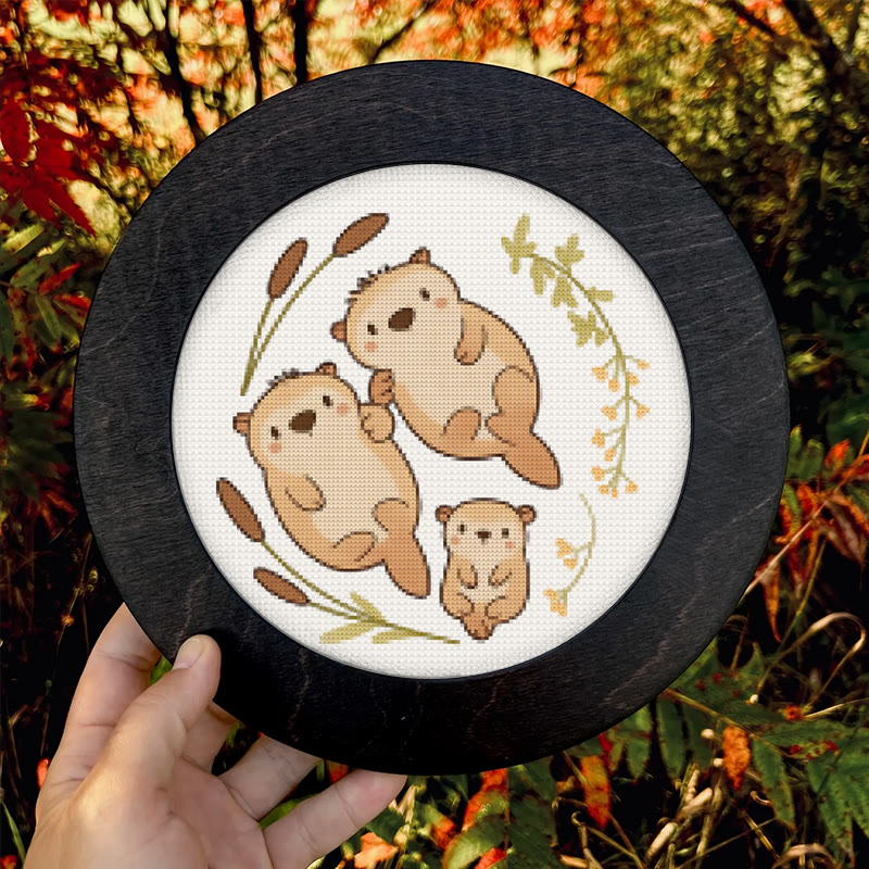  Cross Stitch Kit - Otter Family |  Lovely Animal Craft |  Diy Needlework Art - image 9