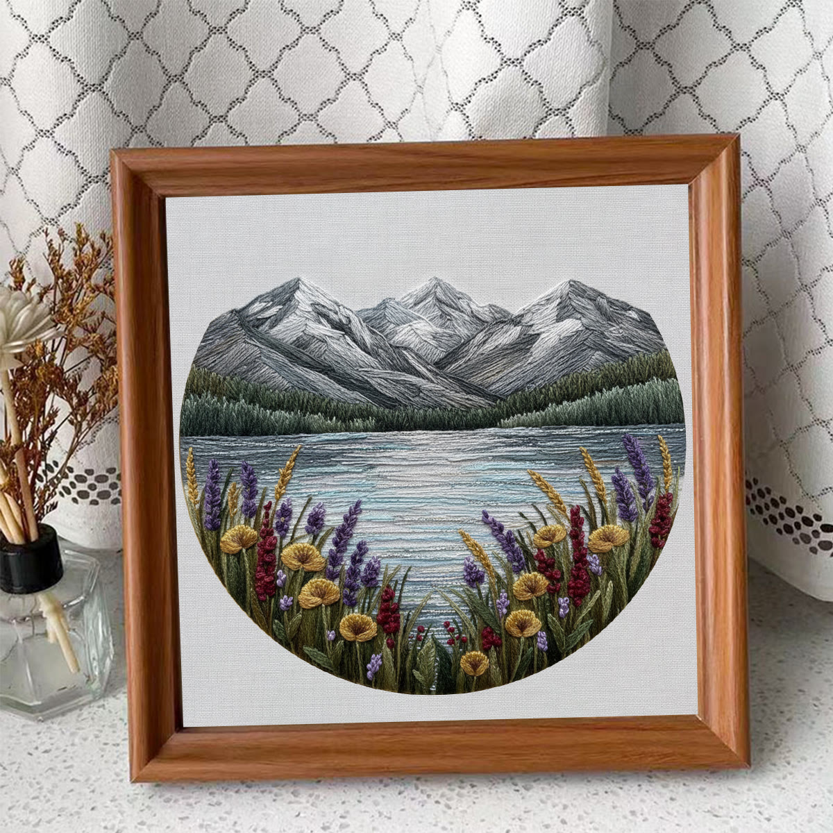 Rubbyoo Embroidery Kit - Mountain Lake | Landscape Hoop Art | Perfect Wall Hanging - Embroidery Kit Plus An Extra Frame - image 10