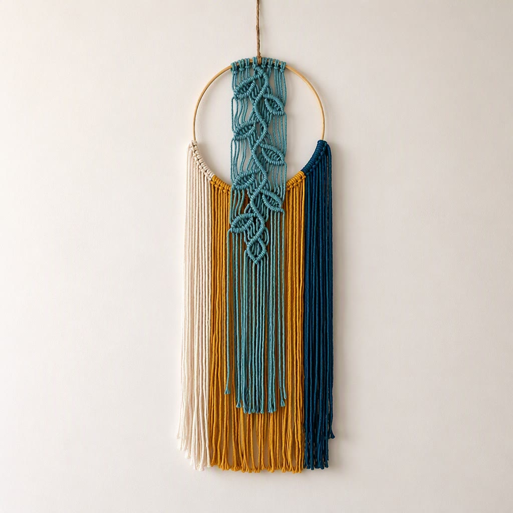 Rubbyoo Macrame Hoop Wall Hanging - Colourful Boho Room Decor | Nice Housewarming Gift  - Tapestry B - image 6