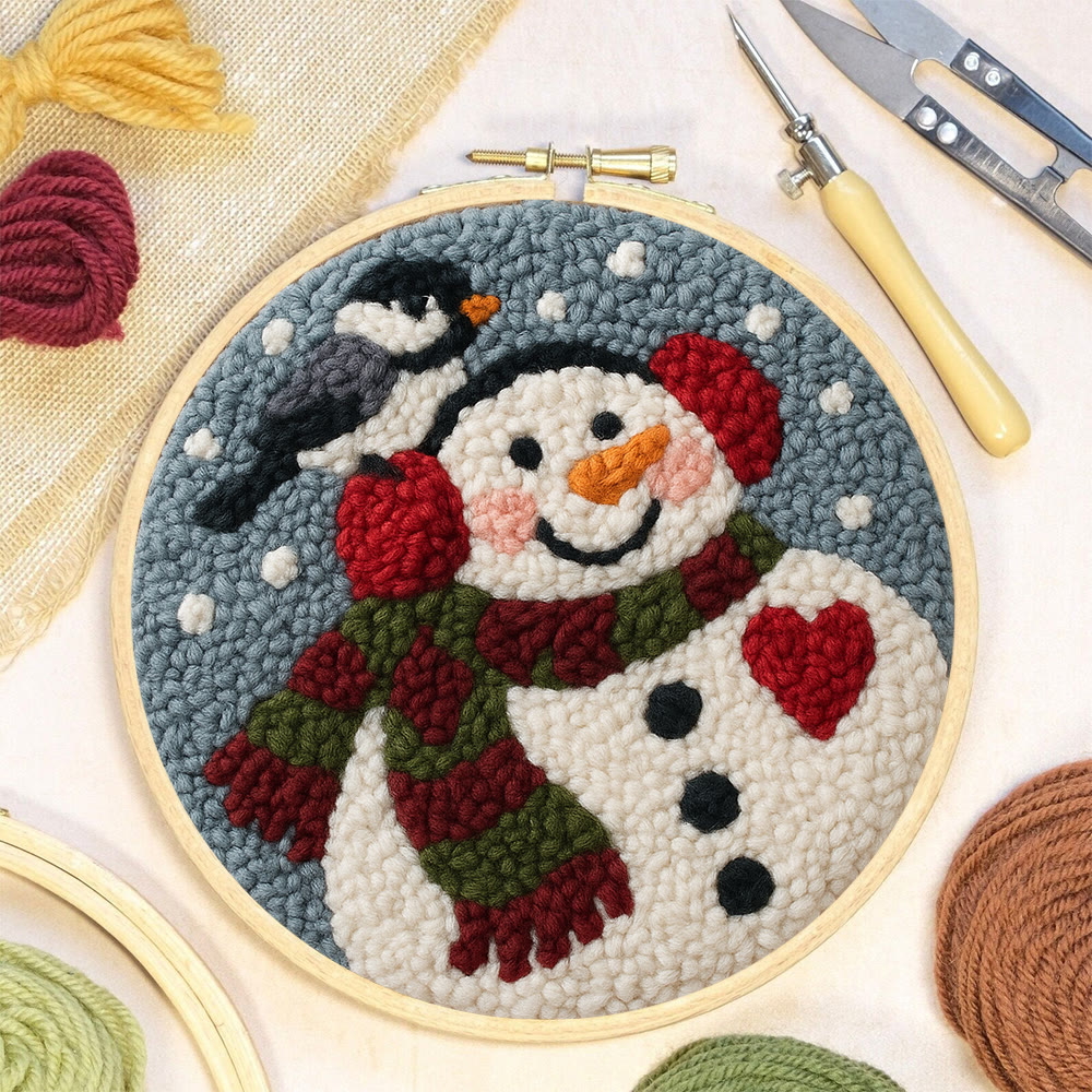 Smiling Snowman Punch Needle Kit – Creative Fiber Art | Cheerful Winter Accent - image 6