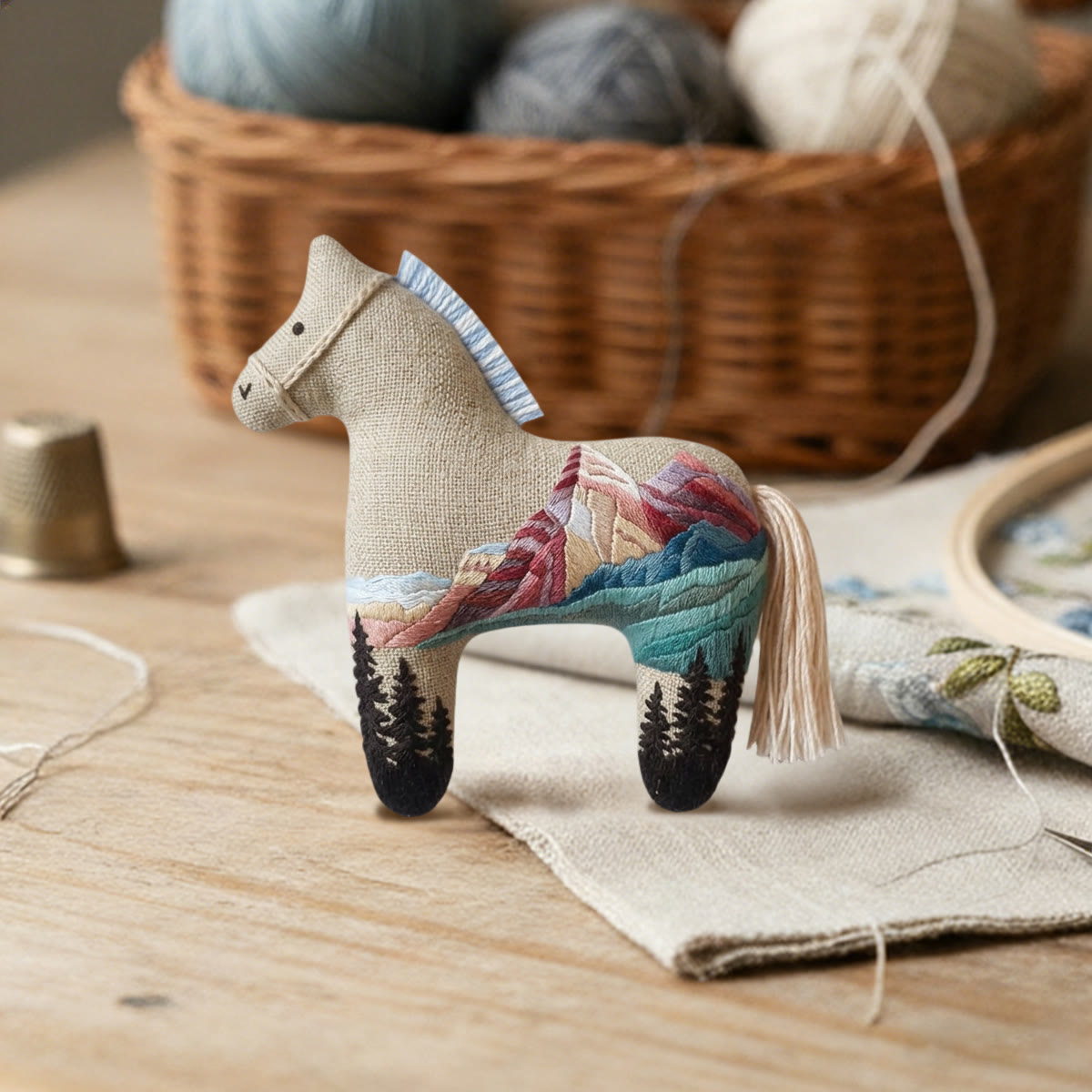 Rubbyoo Dala Horse Embroidery Kit - Mountain View | Mini Stuffed Animal Toy | Beginner Handmade Art  - image 5