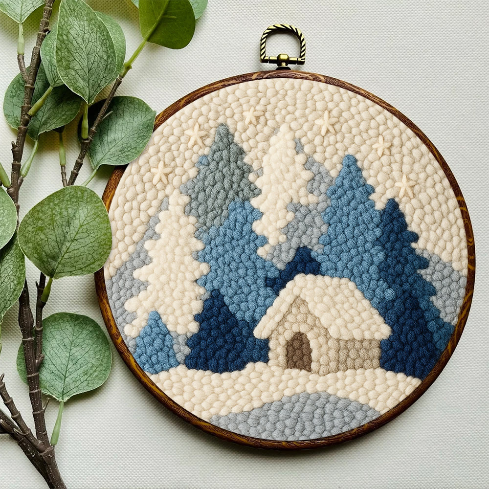 Winter Cabin Punch Needle Kit – Beginner Diy | Perfect Winter Home Hanging - image 9