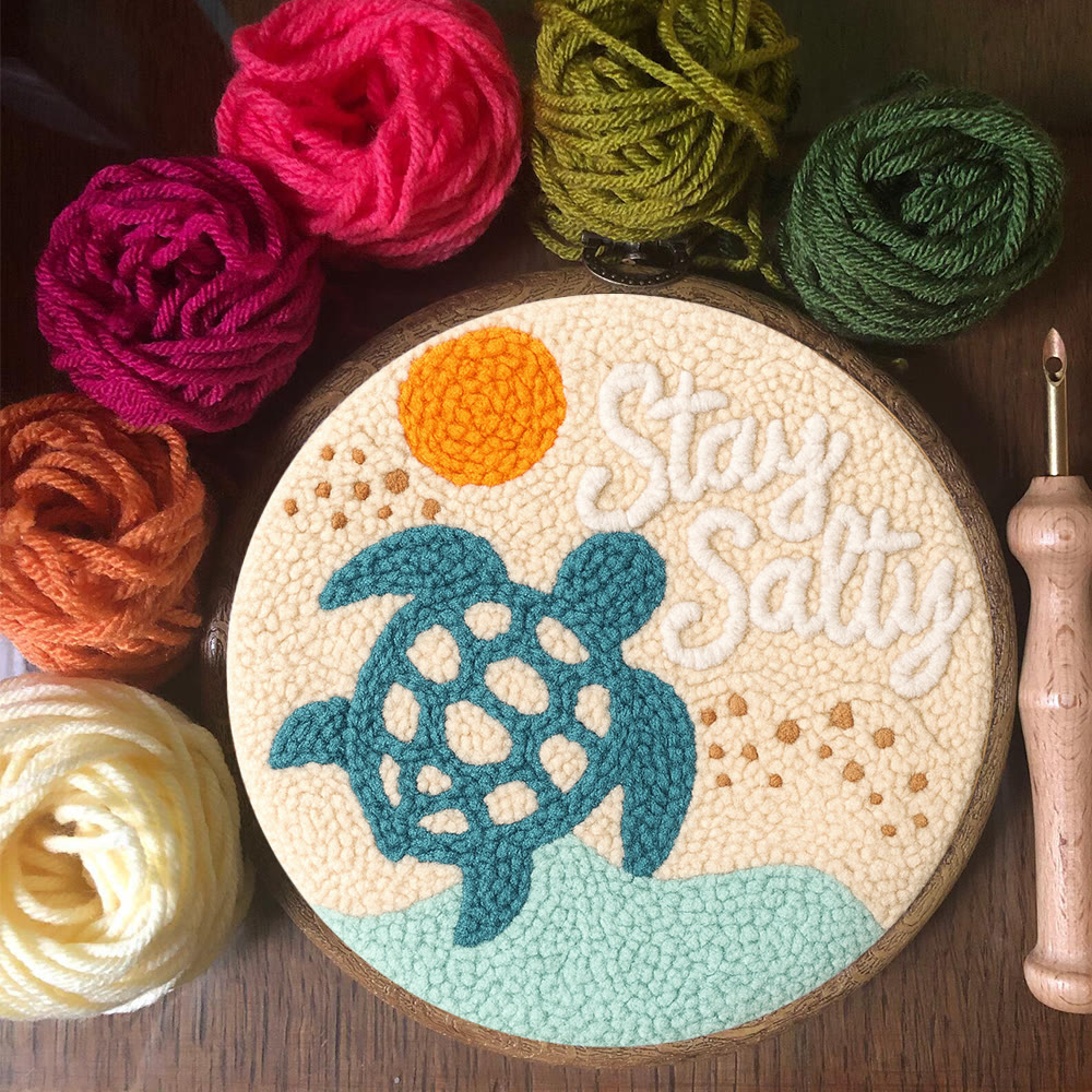 Seaside Turtle Punch Needle Kit - Summer Handmade Decoration |  Diy Needle Craft  - image 9