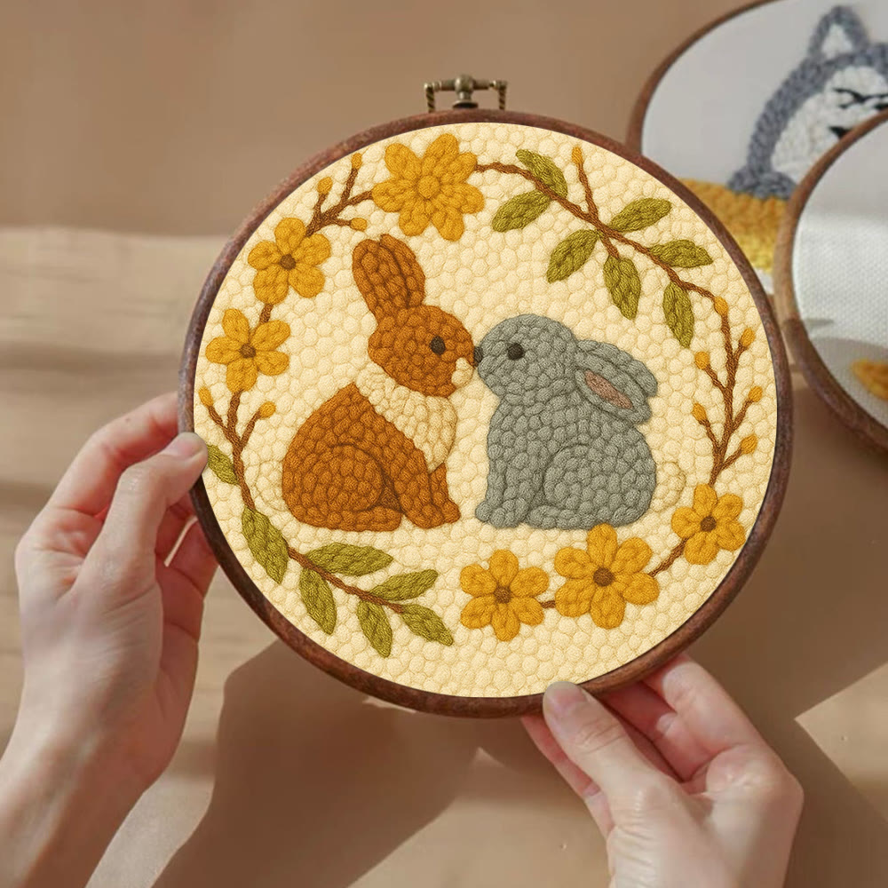  Loving Rabbits Punch Needle Kit - Handmade Gift For Lovers | Unique Valentine Gifts - image 5