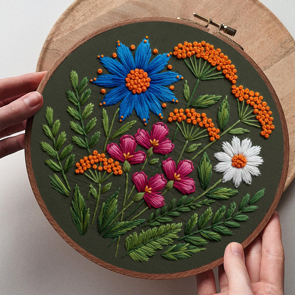 Rubbyoo Embroidery Kit - Colorful Wildflowers | Beginner Diy Spring Craft | Idea Handmade Gift - image 10