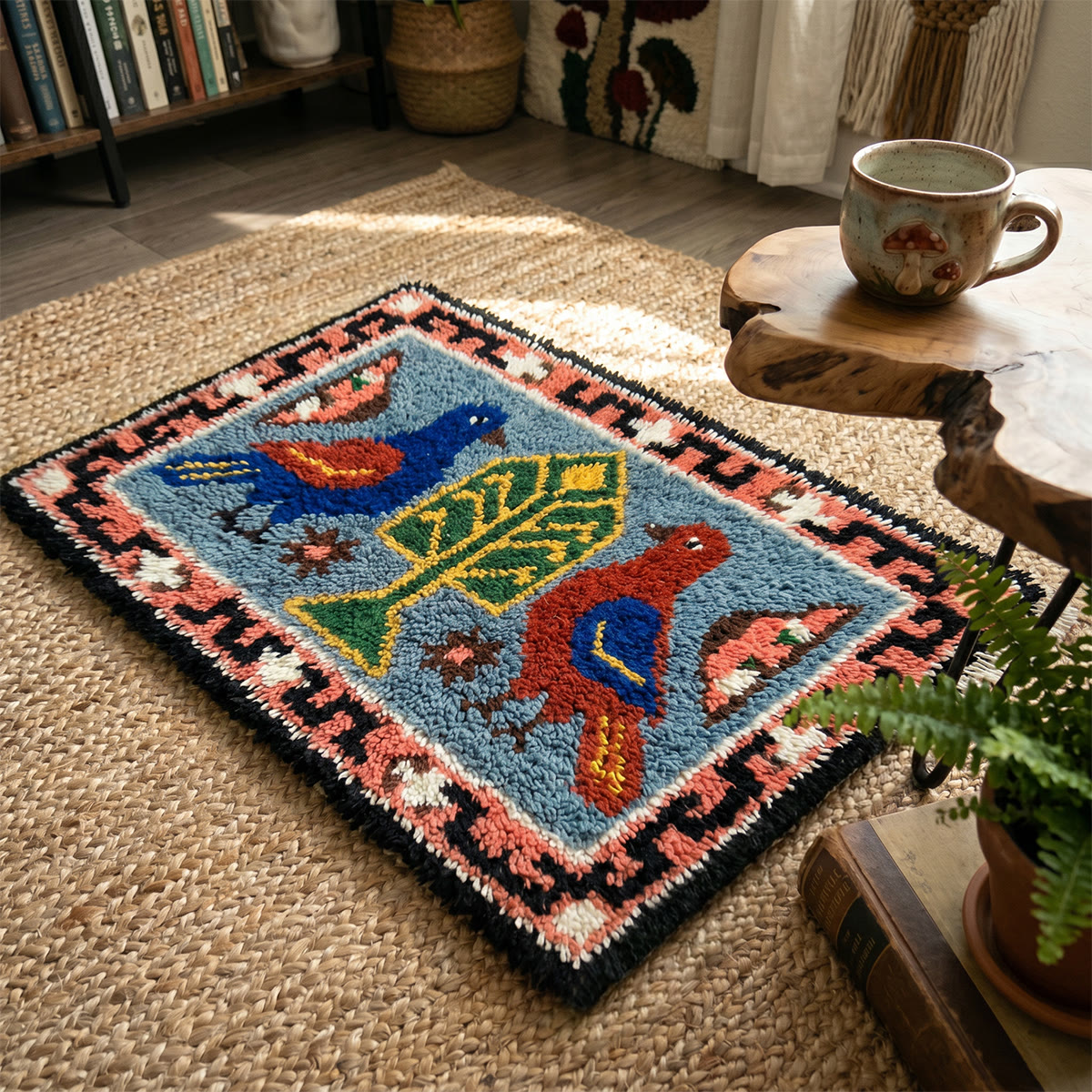 Rubbyoo Latch Hook Rug Kit - Vibrant Bird | Swedish Folk Carpet Art | Unique Hanging Decor - image 8