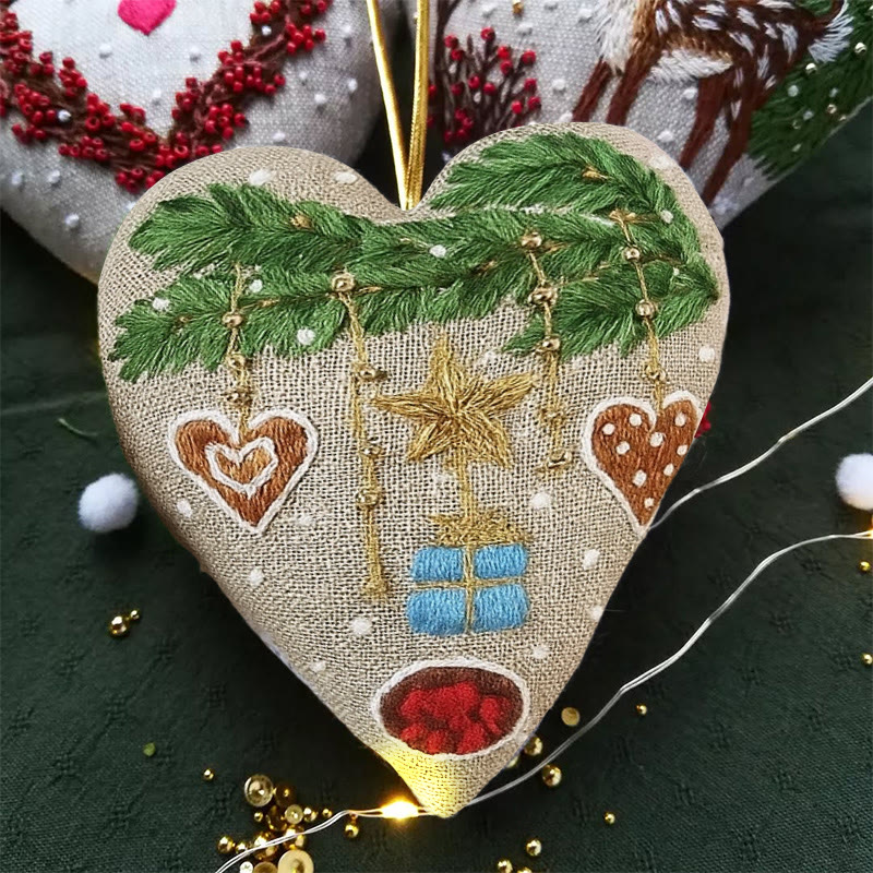 Rubbyoo Heart Embroidery Kit - Christmas Gift | Christmas Heart Stitch | Diy Holiday Collection - image 4