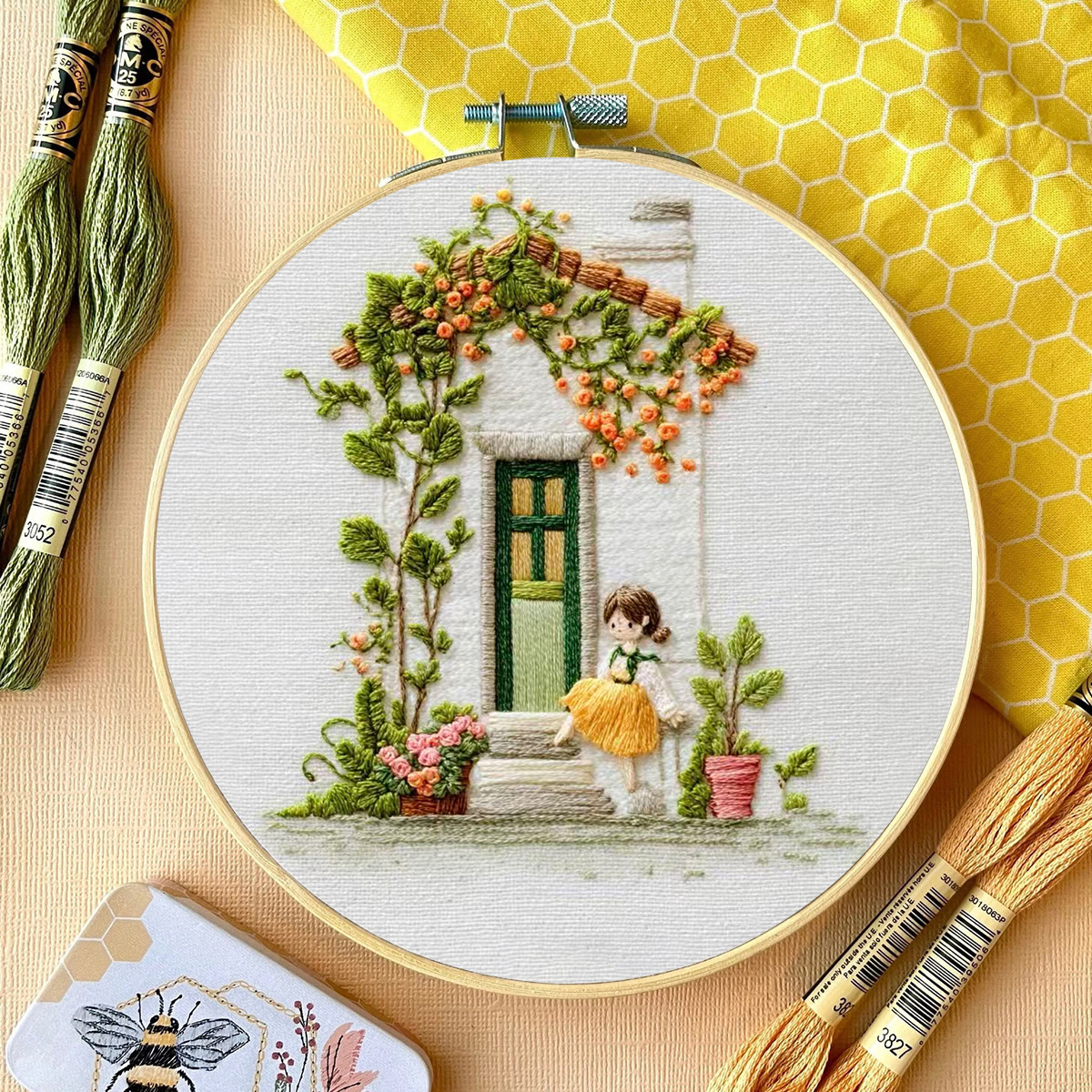 Rubbyoo Embroidery Kit - Aesthetic House | Diy Needle Craft | Perfect For Wall Hanging - image 11