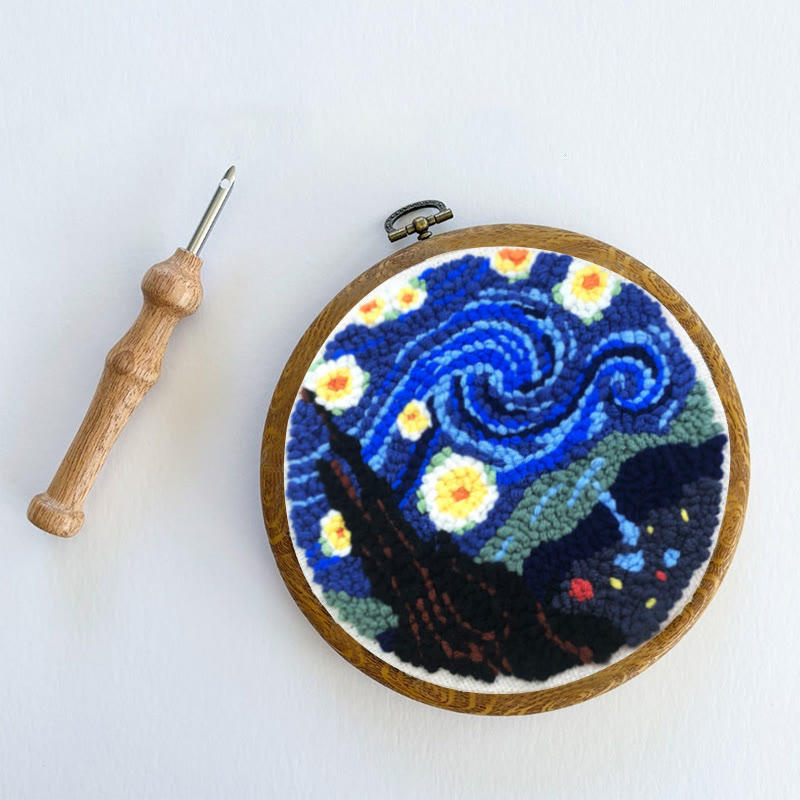 Starry Night Punch Needle Kit – Artistic DIY Design | Expressive Handmade Home Accent - image 12